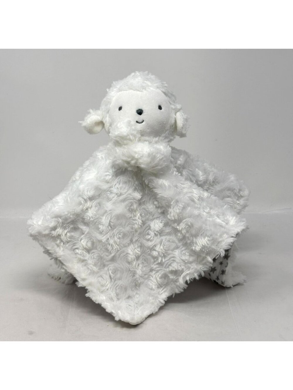 CARTER'S Just One You White Lamb Lovey Swirly Plush Gray Stars 2019